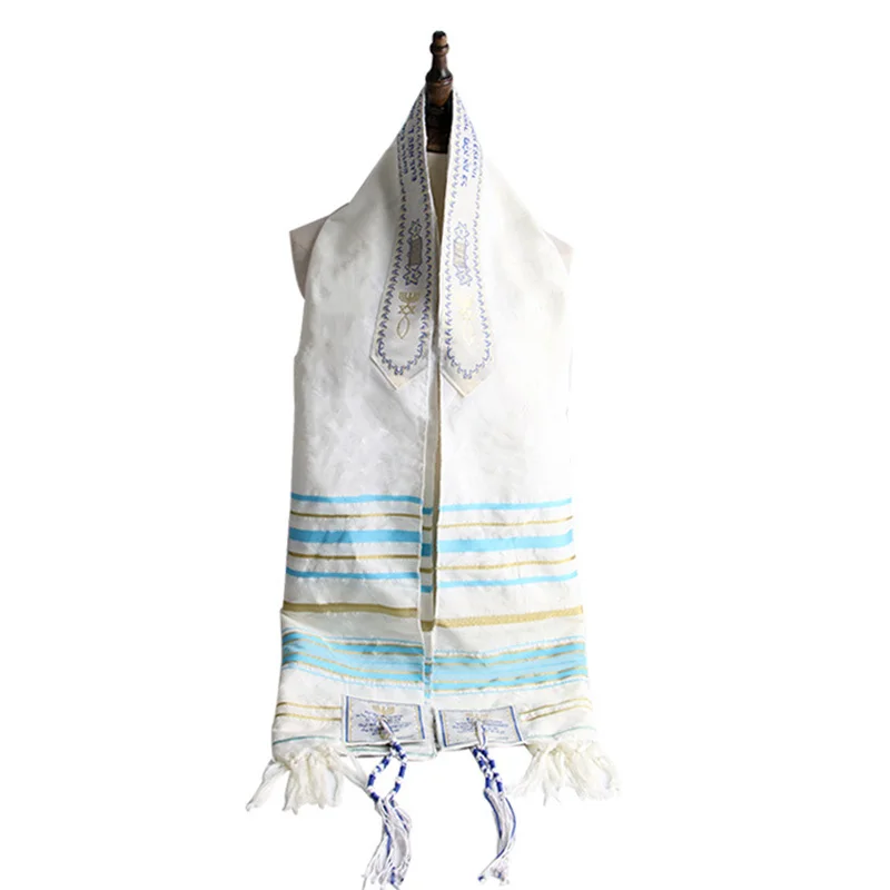 Фото Молитвенный шарф Tallit, мессианик, иудейский талисман, сумка, молитва, шаль 50x180 см №2