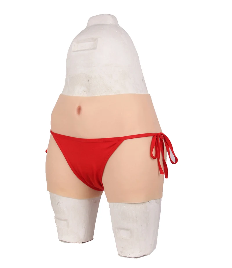 Силиконовые четыре угла поддельные влагалищные трусики сексуальные Gluteal Groove скрытие Gaff трусы на бедрах усилитель для трансгендер Трансвестит Ajusen - Цвет: With Pubic hair