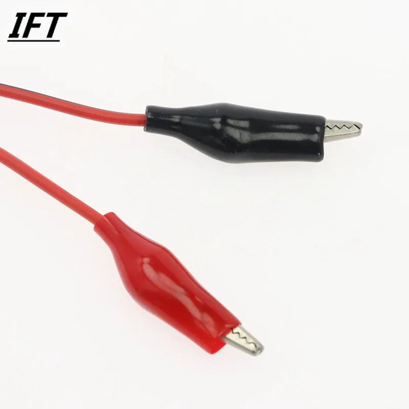 Multimeter Alligator Test Lead Clip to 4mm Banana Probe Cable Black Red 1M