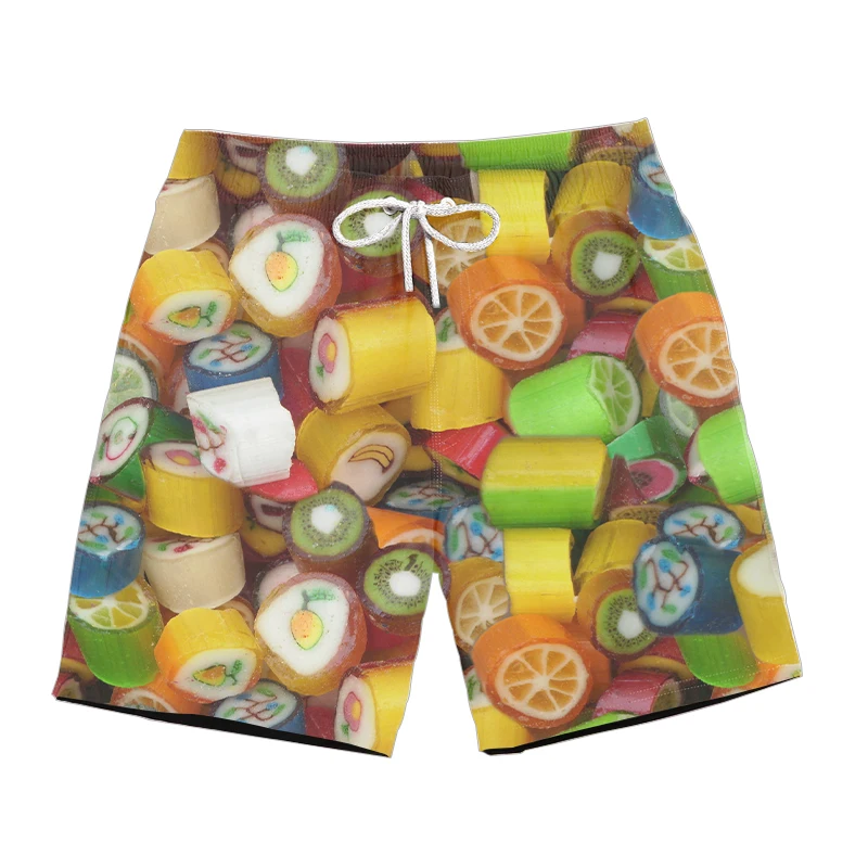 Shorts Men Summer Hot Sale Beach Shorts Homme Casual Style Loose Elastic Fashion Brand Clothing chocolate 3D Short Pants