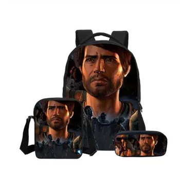 

2020 New The Walking Dead Prints Boys Backpacks Set Fashion Teenage School Bookbag Pen Pouch Casual Mochia Laptop Shoulder Bags