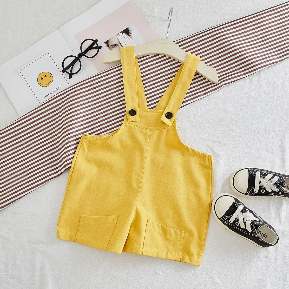 

2019 New Style Western Style Baby Suspender Pants Children Casual Suspenders Childrenswear Loose-Fit Wide-Leg Shorts N6498