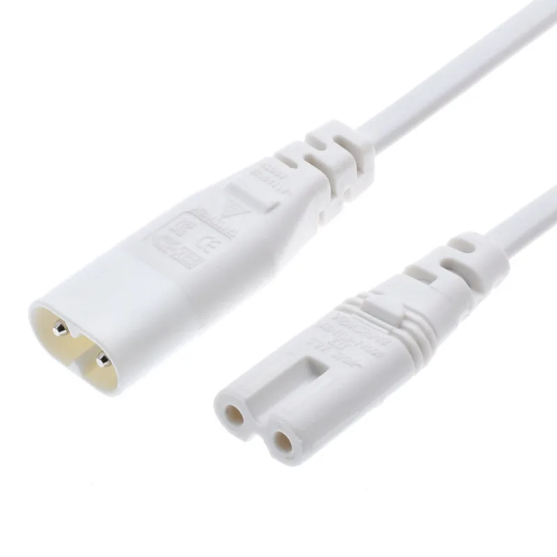 Câble adaptateur d'alimentation principal, rallonge mâle vers femelle,  prise IEC 60320 C8 vers prise C7, document blanc, 0.3m, 1.5m - AliExpress