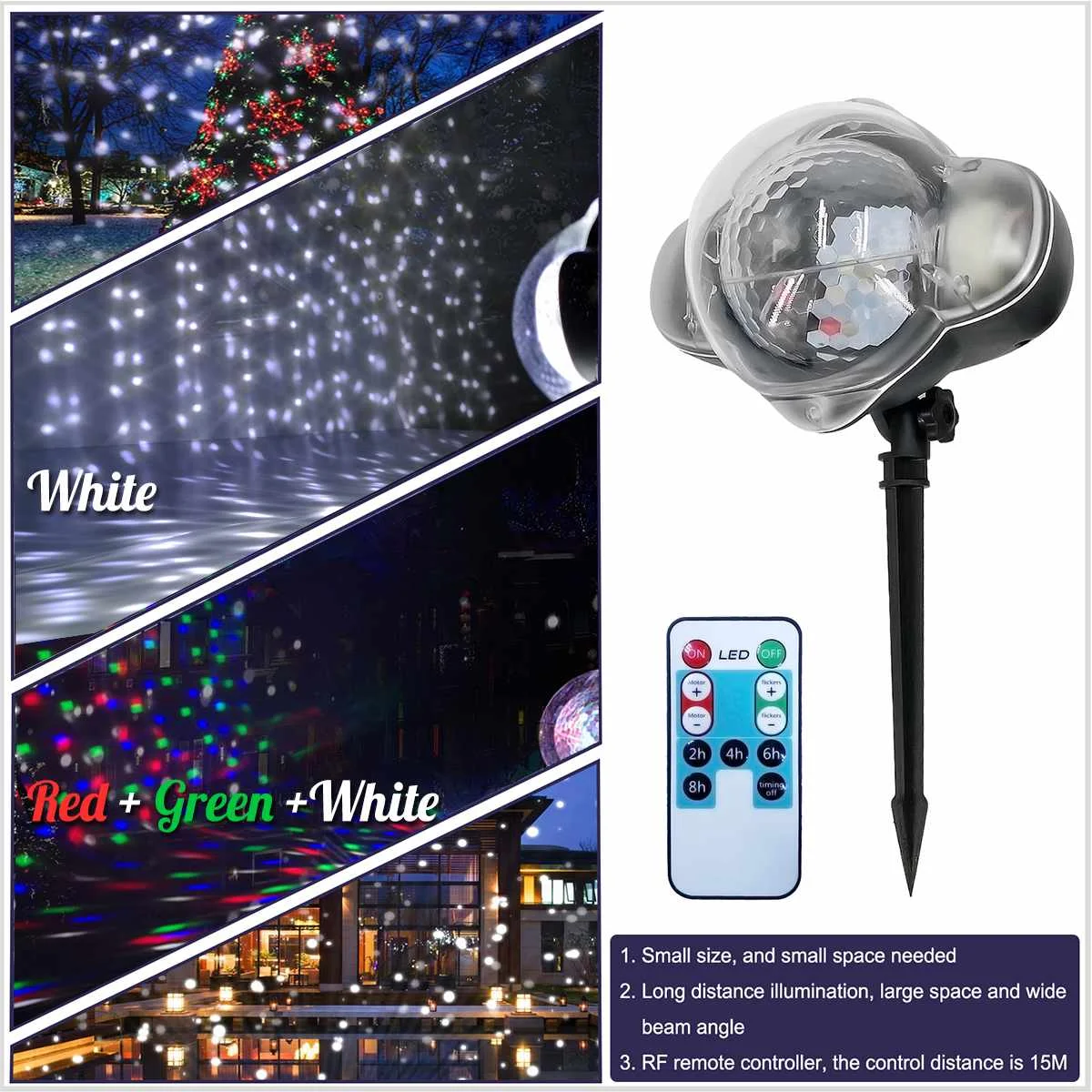 

IP65 Motion Snowfall Projector Snow Outdoor Garden Laser Projector Lamp Christmas Snowflake Laser Light For RU New Year Party
