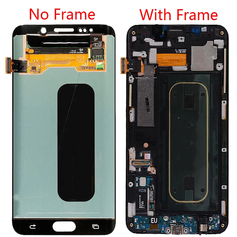 Оригинальный Super AMOLED ЖК дисплей для Samsung Galaxy S6 Edge Plus с рамкой 5 7 дюйма сенсорный