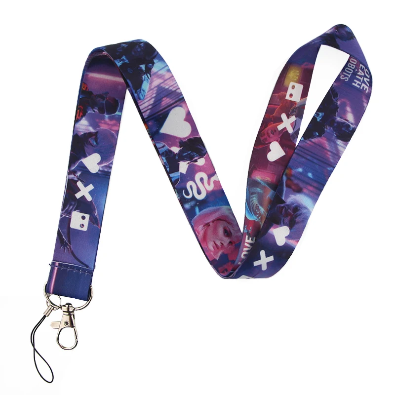 

K455 Love,Death&Robots Cartoon Anime Keychain Lanyards Id Badge Holder ID Card Pass Mobile Phone USB Badge Holder Key Strap