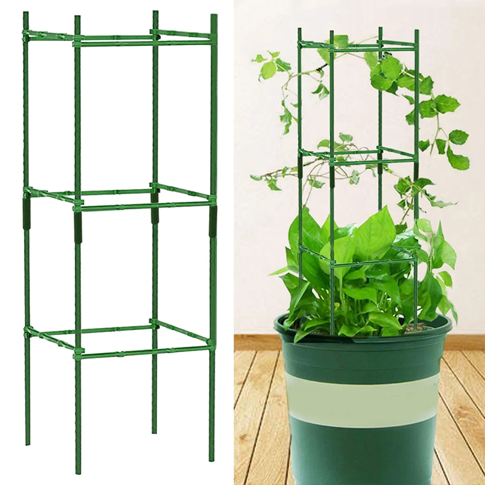 

21pcs/27pcs Garden Plant Climbing Frame Holders Bracket Flower Stand Square Triangle Greenhouses Arrangement Fixing Rod Holder