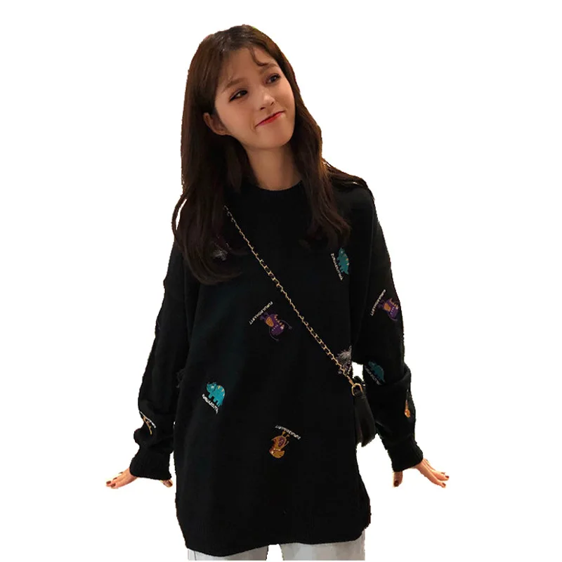 2019 fall new online celebrity lazy wind sweater woman winter blouse round collar woman sweate 2019 fall new online celebrity lazy wind sweater woman winter blouse round collar woman sweate