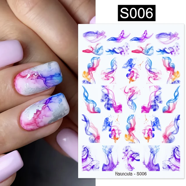 Autocollant d'ongles 3D motif fleur française, ligne or et noir, transfert  fleuri, curseur, décalcomanies de manucure française, papier de décoration  à faire soi-même - AliExpress Beauté & Santé