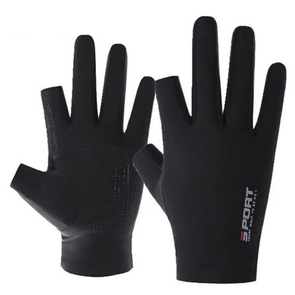 

Sunscreen Gloves for Men and Women Driving and Fishing Anti-ultraviolet Ice Silk Gloves Non-slip Riding Half-finger Cloth