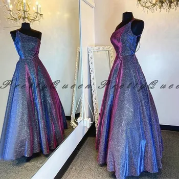 

Sparkly Sequined Long Bridesmaid Dresses 2020 One Shoulder A Line Vestido De Fiesta De Boda Wedding Prom Party Dress Gown