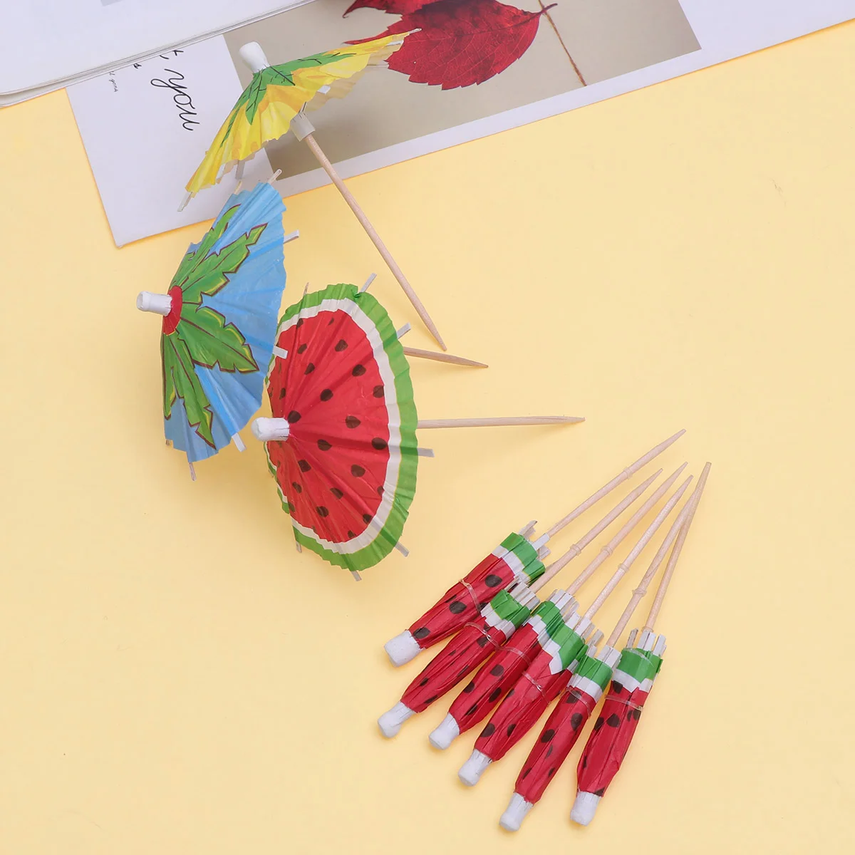 50pcs Umbrellas Picks Beautiful Cocktail Drink Fruits Dessert Picks for