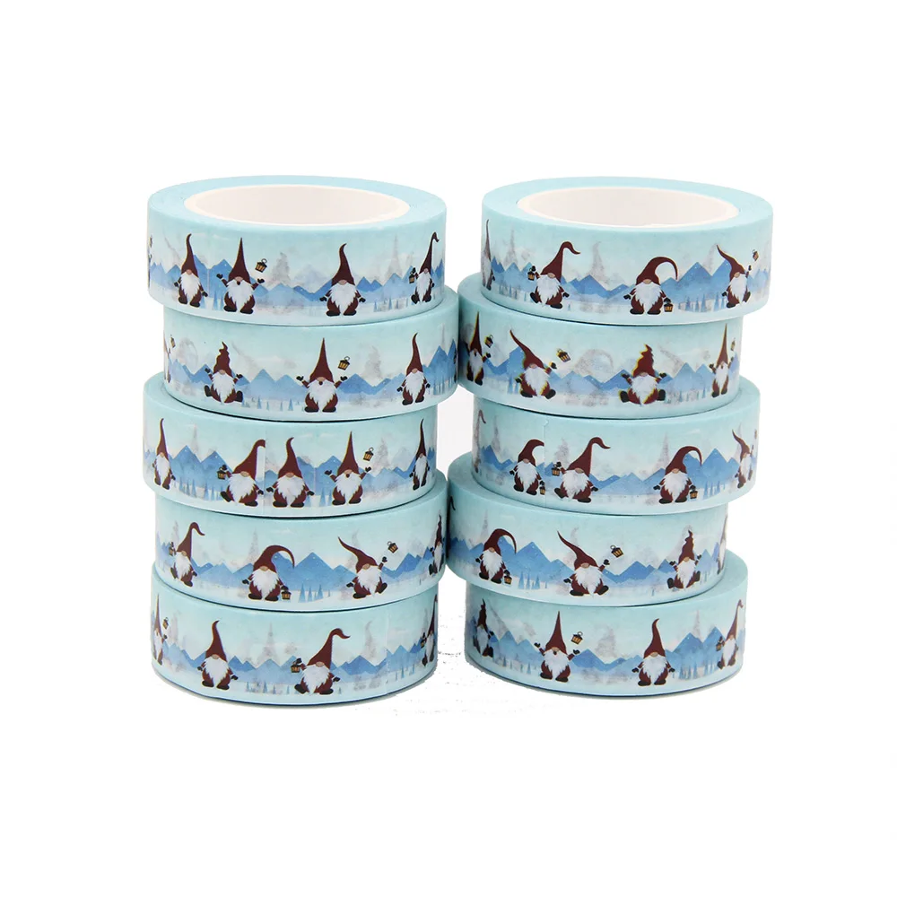 

10pcs/Lot 15mm x 10m Christmas Santa Claus Snowman Washi Tape Scrapbook Paper Masking Adhesive Merry Christmas Washi Tape Set
