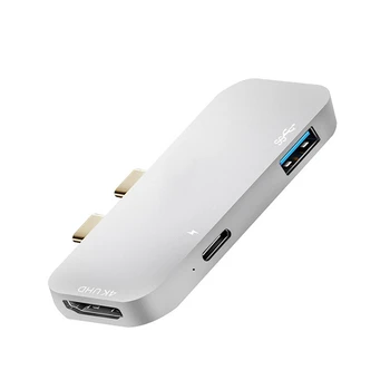 

MultiFunction USB Hub Adapter 3 In1 USB C Hub Adapter 4K HDMI Thunderbolt 3.1 Charger for Pro