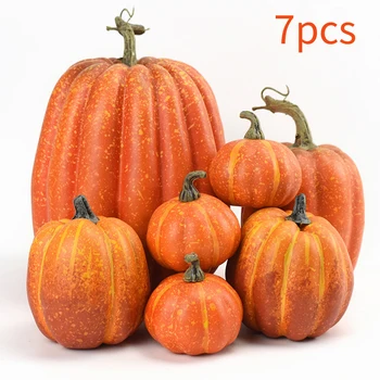 

7pcs Craft Model Realistic Fall Fake Party Artificial Pumpkin Home Decoration Halloween Props Garden Vegetable Festival DIY