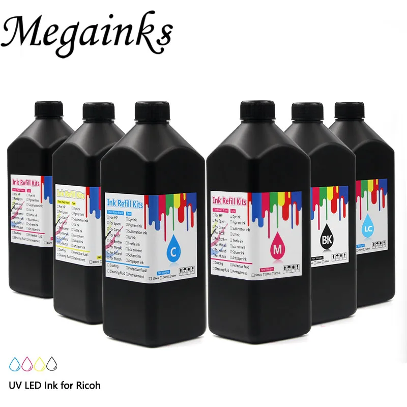 1000ML/bottle*8colors Dedicated UV ink For Ricoh GEN 4 GEN5 printhead for printer | Компьютеры и офис