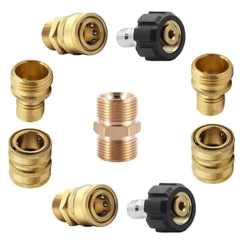 

NEW-9 Pcs Pressure Washer Set,Quick Disconnect Kit, M22 Swivel to 3/8 Inch Quick Connect, 3/4 Inch Quick Release