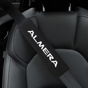 

2pcs Auto Shoulder Pads Cover Case for Nissan ALMERA Teana Skyline Juke Car Emblem Accessories Car Seat Belt Cover