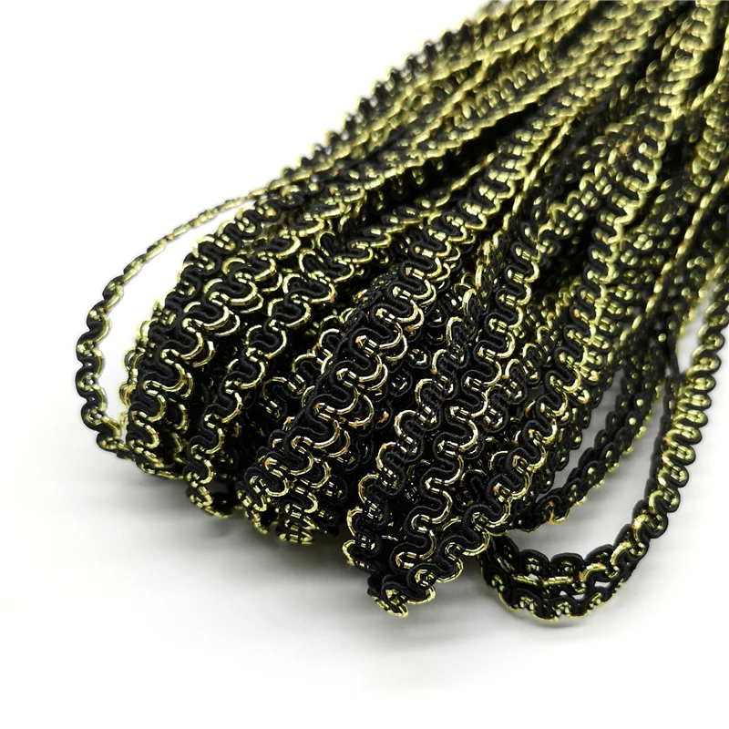 Lace Ribbon Lace Garment Accessories Lace Sewing Supplies Lace Accessories Lace Sewing Accessories Clothing Accessories 5 yards 6mm Gold Silver Line Wave Lace Ribbon Stage Performance Dress Costume Handmade Trims Wedding Party Accessories