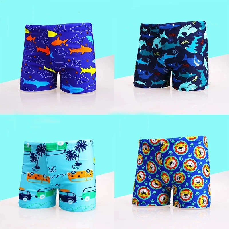 Bañador con estampado de dibujos animados para niños, pantalones cortos de piscina, ropa de playa, ropa de nado para niños pequeños