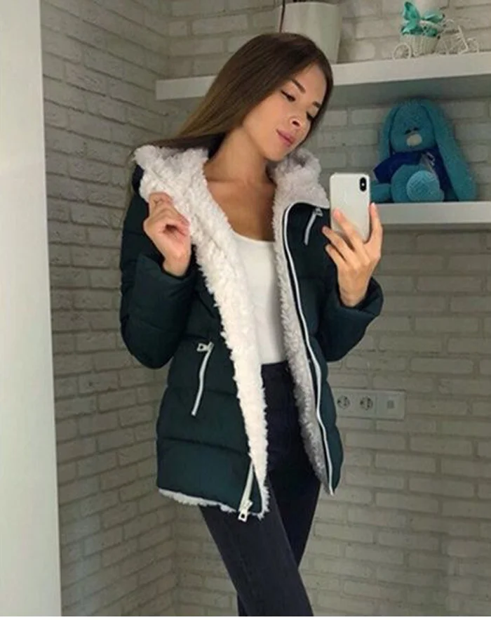 Модное зимнее женское пальто, женские зимние Утепленные Пальто с длинным рукавом, теплая куртка, верхняя одежда, пальто на молнии, женское Смешанное пальто
