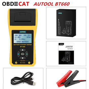 

100% Original AUTOOL BT660 Battery System Tester Built-in Thermal Printer Multi-Language Automobile Battery Tester
