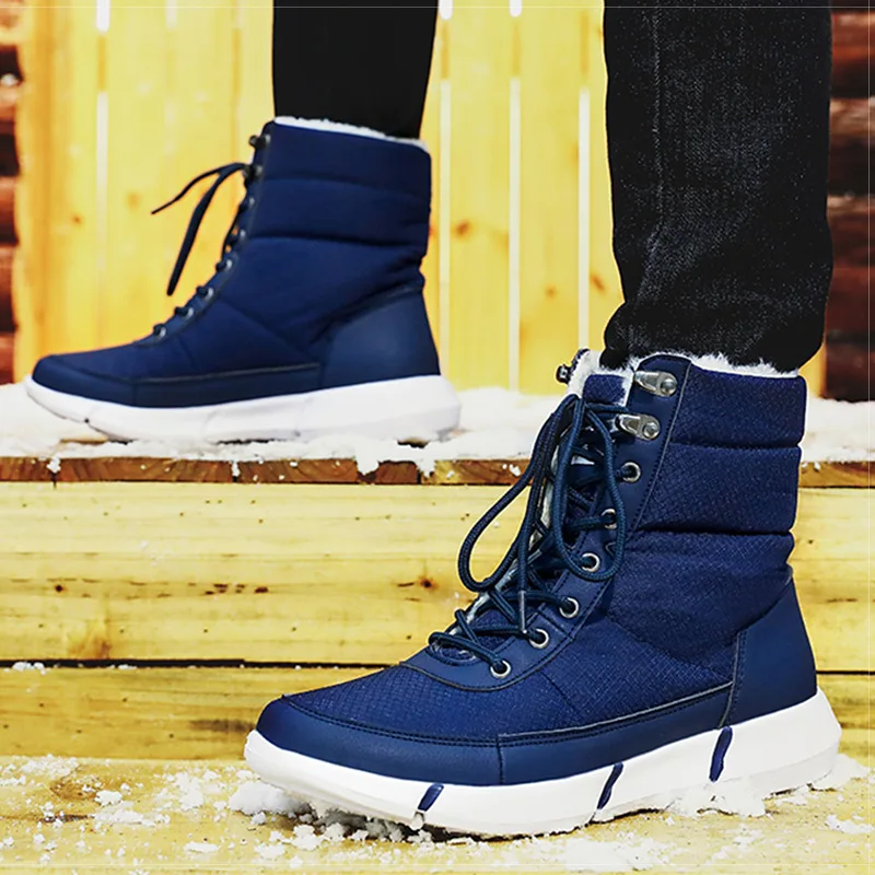 Мужские ботинки 2019 зимняя обувь мужские водонепроницаемые зимние с теплым мехом