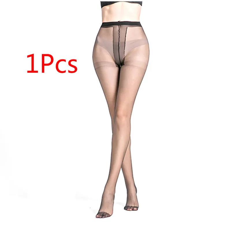 1Pcs Black 2 цвета, женские чулки для девушек, бесшовные колготки, колготки, сексуальные Чулочные изделия, спандекс, женские прозрачные тонкие чулки - Цвет: 1Pcs Black