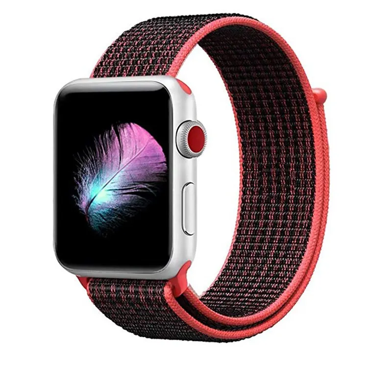 Sport loop for apple watch series 4 3 2 1 band reflective strap for iwatch 1 2 3 4 38mm 42mm 40mm 44mm woven nylon breathable