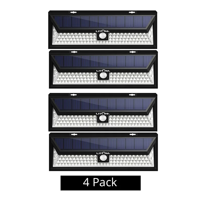 4 Pack Litom CD126 120 Вт солнечный светильник s Открытый датчик движения Ночной безопасности настенный светильник 102 светодиодный светильник водонепроницаемый энергосберегающий садовый двор - Испускаемый цвет: 4 Pack