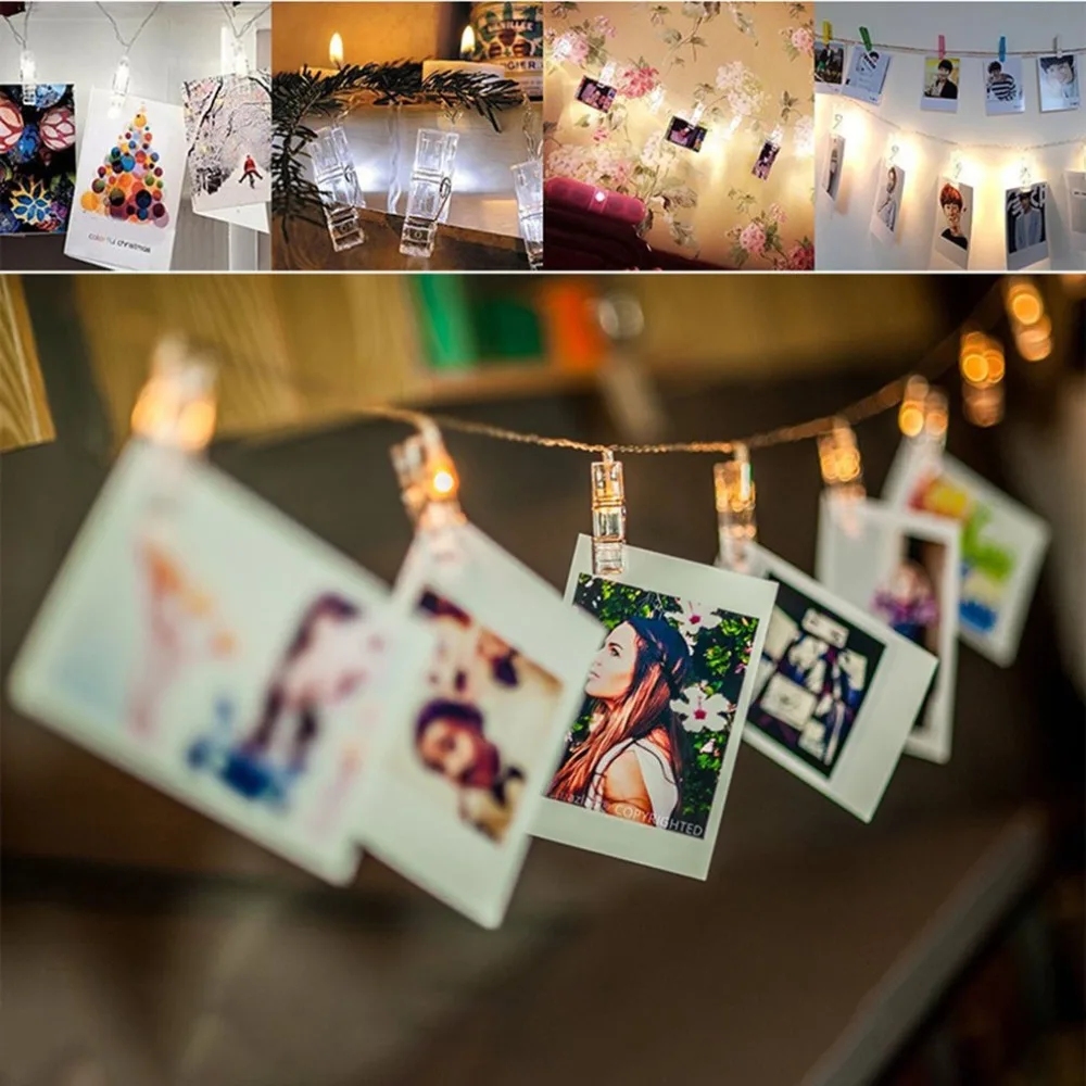 LED Clip Light String Fairy Lights Snowflake Xmas Tree Christmas Home Decor