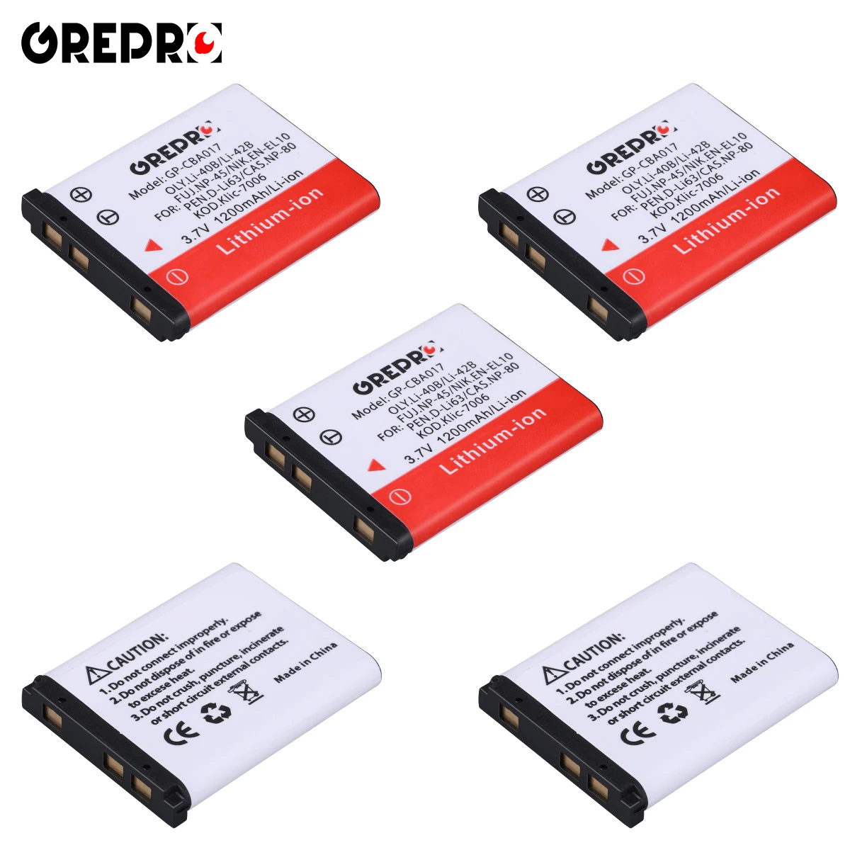 GREPRO Высокая емкость LI-40B LI40B LI 40B LI-42B EN-EL10 Сменный аккумулятор для камеры Nikon для Olympus для камеры FUJIFILM - Цвет: 5 battery