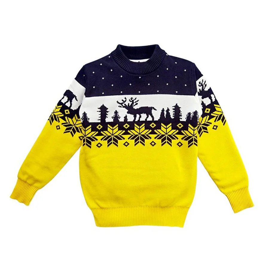 Price Famli Christmas Sweater for Kids Boy Teenager Autumn Winter Knitted Pullover Kids Ribbed Sweater Casual Full Sleever Print Top
