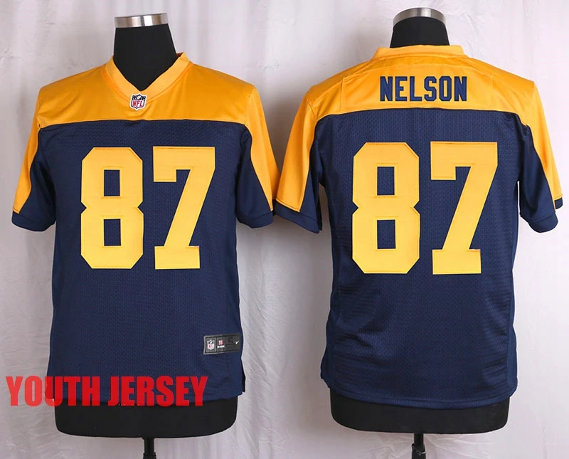 Красный Stitiched, Green Bay, Aaron Rodgers, eddie lacy, Randall Cobb, Ha Clinton-Dix, Clay Matthews, Brett Favre для молодежи, детский трикотаж - Цвет: Красный