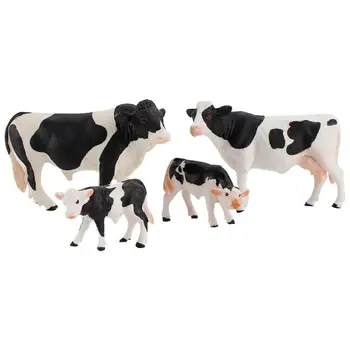 

4Pcs/Set Simulation Cattle Toy Adorable Cow Model Kids Cow Toy Cattle Model Decor