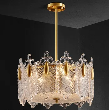 

Italian style medieval glass chandelier cloakroom aisle Nordic modern minimalist light luxury bedroom living room lamp