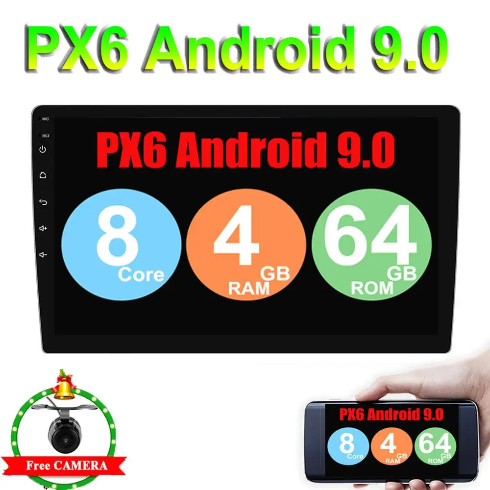 

10'' 1 Din 4GB RAM 64GB ROM Octa Cores Android 9.0 Universal car radio/Head Unit/autoraio Wifi GPS Multimedia Player