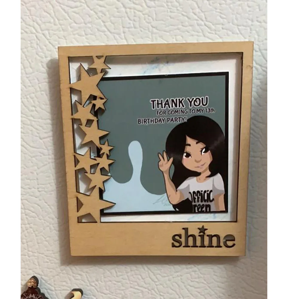 Love Wooden Photo Frame QITAI 12pcs/set 2 design Nature Wood Color Crafts Home Decoration DIY Scrapbooking invitation Card WF044