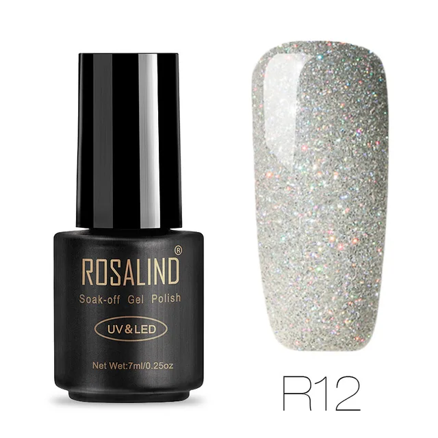 R12 ROSALIND Гель-лак для ногтей 7 мл чистый цвет замачиваемый УФ-гель стойкий лак для ногтей Дизайн ногтей Гель-лак для ногтей - Цвет: R12