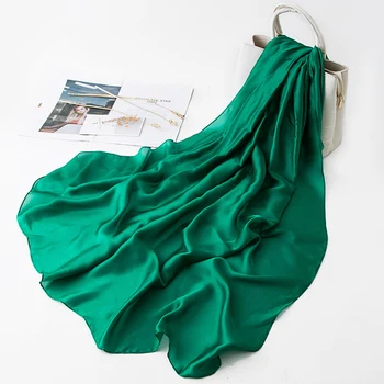 

Brand New Spring/Summer Pure Color Scarves Shawls And Wraps Women Silk Scarf Ladies Foulard Hijab Stoles Dropshipping