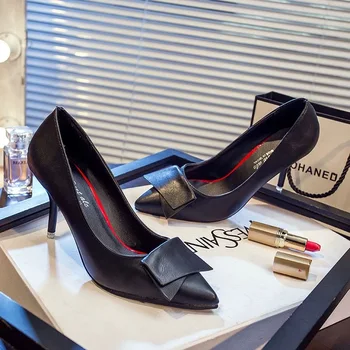 

Autumn New Pointed Thin Heel High Heels Small Fresh Women's Shoes Fashion Wild Red Single Shoes Elegant Pumps Sexy Wedding Shoes