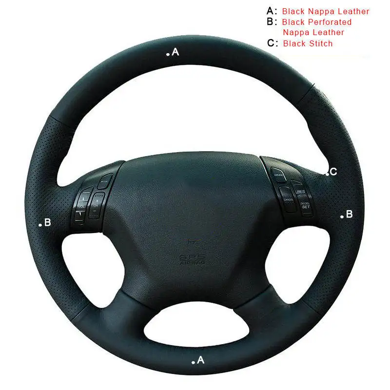 Top Layer Leather Авто оплетка на руле Крышка для Honda Accord 7 2003-2007 Odyssey 2005-2010 ручной сшитый автомобиль оплетка колеса крышки - Название цвета: Top Layer Leather