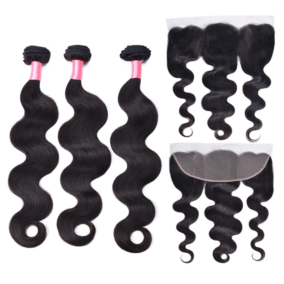 

Brazilian Hair Weave Bundles With Frontal Remy 3 Bundles With Frontal Body Wave Bundles With Frontal Human Hair Extension