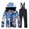 -30 Men's Snow Suit Sets Snowboarding Clothing Winter Outdoor Sports Ski Wear Waterproof Costumes Jackets and Strap Pants Male ► Photo 3/6
