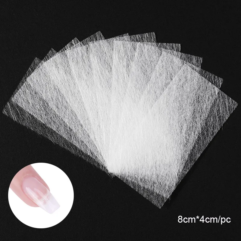 Non-woven Silk 10pcs Стекловолоконная форма для наращивания ногтей, волокнистые ногти, акриловые наконечники, зажимы для маникюрных салонов, шелковые шарфы - Цвет: Non-woven Silk 10pcs