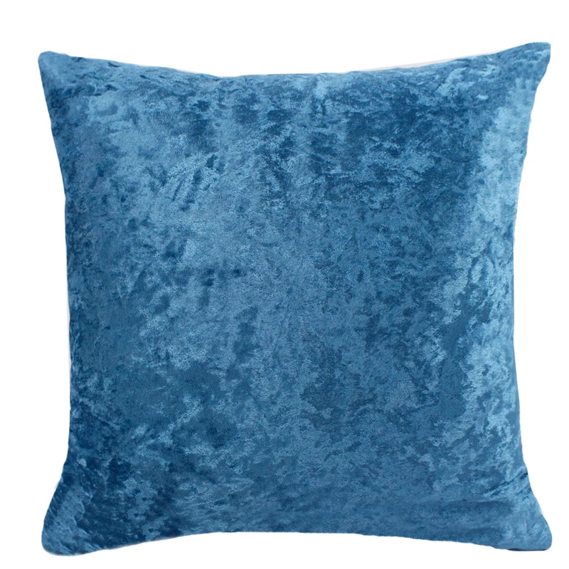 Роскошный бархатный тканевый чехол для подушки, супер мягкий однотонный декоративный чехол для подушки, наволочка для домашнего декора 45*45 см/60*60 см - Цвет: Blue