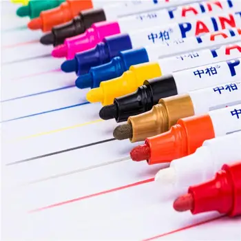 

12 Colors Paint Marker Waterproof Paint Car Care Wheel Tire Pen Mark Oily Car Rubber Tire Tread Metal Permanent Paint Marker Pen