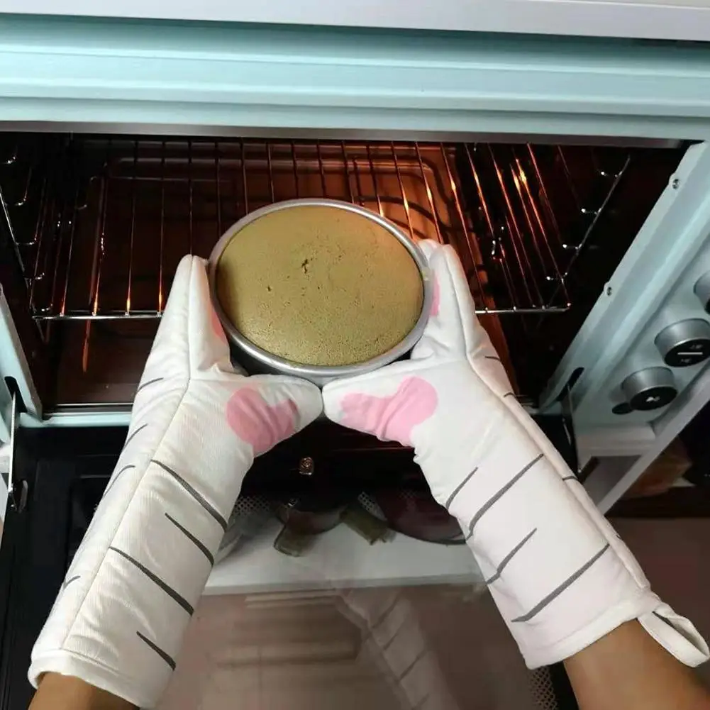Guantes para horno y microondas, manopla aislante de algodón puro para hornear, para horno microondas
