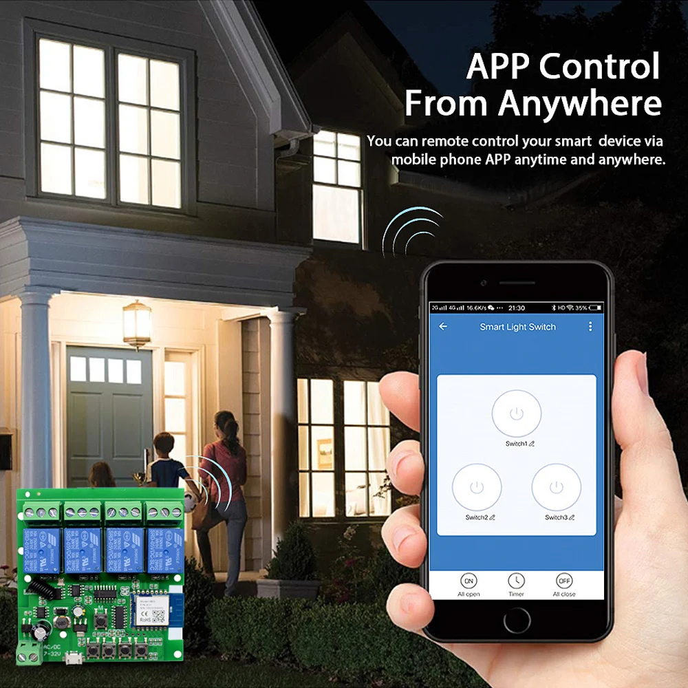 Módulo de interruptor de wi-fi sem fio