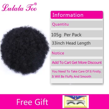 10inch High Puff Afro Curly Wig Ponytail Drawstring Short Afro Kinky Pony Tail Clip in on Synthetic Kinky Curly Hair Bun 2